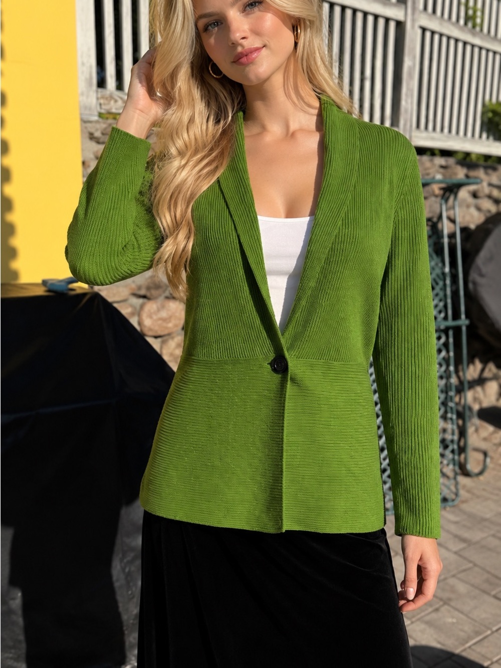 Jones New York Signature Green Knit Cardigan – Size Medium